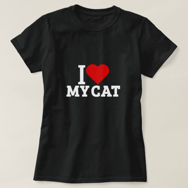 Camiseta Amo a mi gato (Diseño del anverso)