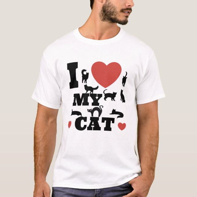Camiseta Amo a mi gato (Anverso)