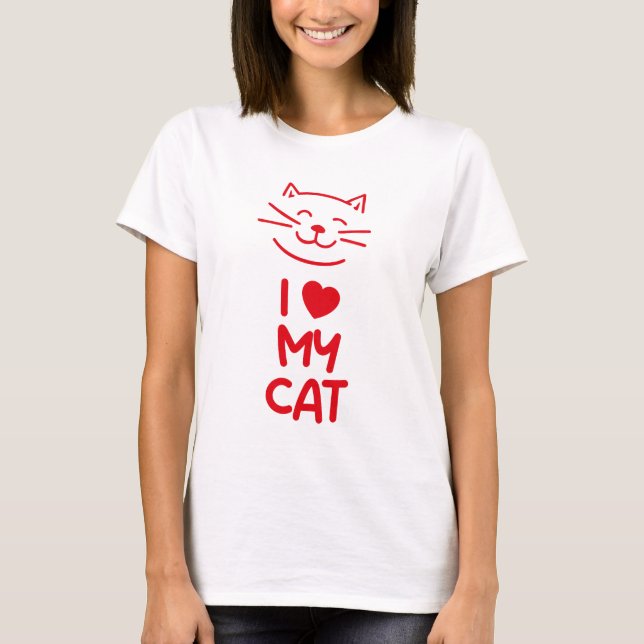 Camiseta Amo a mi gato (Anverso)