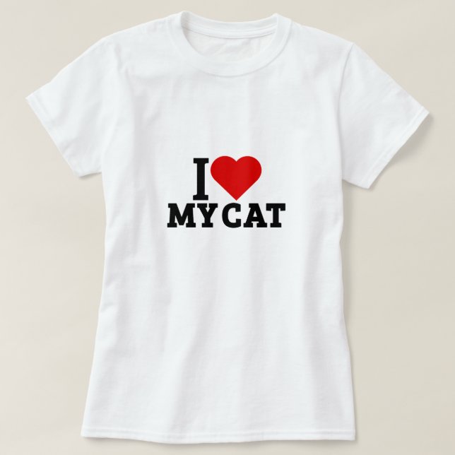 Camiseta Amo a mi gato (Diseño del anverso)