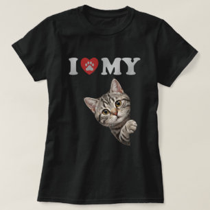 Camiseta Amo a mi gato American Shorthair arte