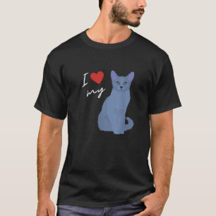 Camiseta Amo a mi gato azul ruso para amantes de los gatos 