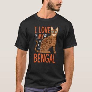 Camiseta Amo a mi gato bengalí Disfraz de gato bengalí