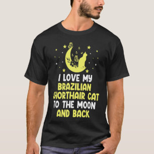 Camiseta Amo a mi gato brasileño de pelo corto hasta gato l