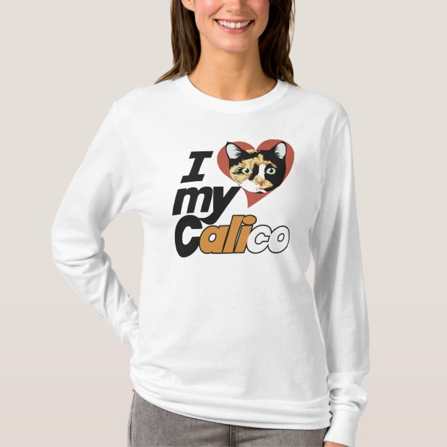 Camiseta Amo a mi gato CALICO (Anverso)