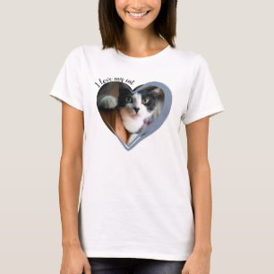 Camiseta Amo a mi gato corazón foto