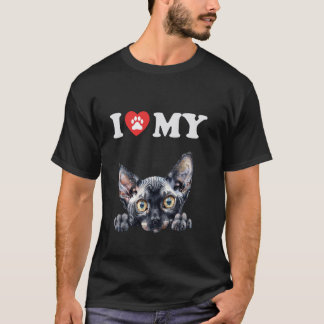 Camiseta Amo a mi gato Cornish Rex Kitten Gato Divertido Am