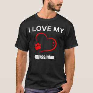 Camiseta Amo a mi gato de raza abisinia Cat