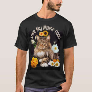 Camiseta Amo a mi gato de raza Maine Coon Diseño de amante