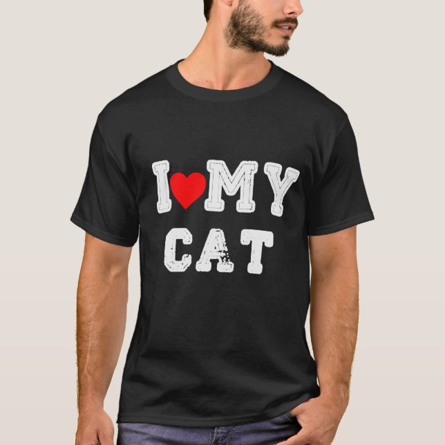 Camiseta Amo a mi gato divertido (Anverso)