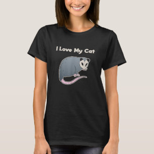 Camiseta Amo a mi gato divertido zarigüeya