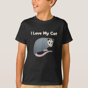 Camiseta Amo a mi gato divertido zarigüeya