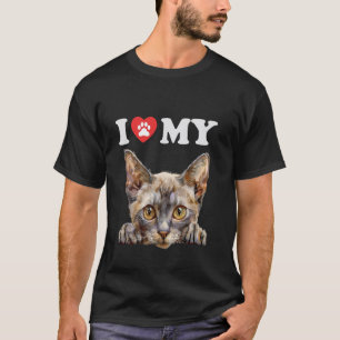 Camiseta Amo a mi gato gatito Mau árabe Amante de gatos div