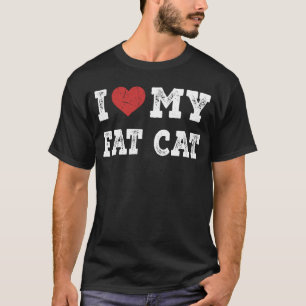 Camiseta Amo a mi gato gordo  Me encanta mi gato gordo