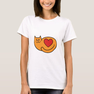 Camiseta Amo a mi gato jengibre