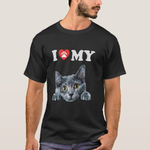 Camiseta Amo a mi gato Korat gatito divertido gato amante m