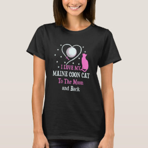 Camiseta Amo a mi gato Maine Coon hasta la luna Amante de l