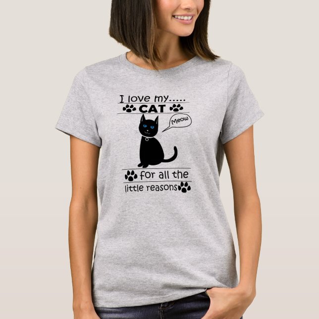 Camiseta Amo a mi gato Mascota animal amante (Anverso)