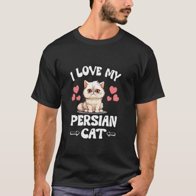 Camiseta Amo a mi gato persa (Anverso)