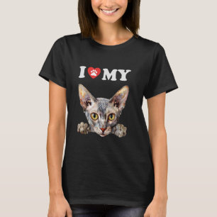 Camiseta Amo a mi gato Peterbald gatito divertido amante de