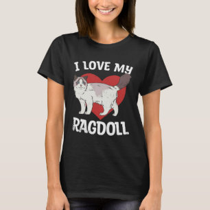 Camiseta Amo a mi gato Ragdoll Gráfico para dueños de masco