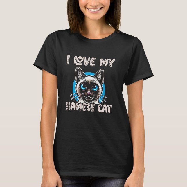 Camiseta Amo a mi gato siamés (Anverso)