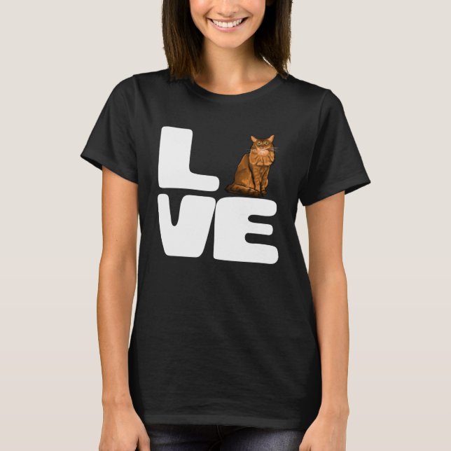 Camiseta Amo a mi gato somalí (Anverso)