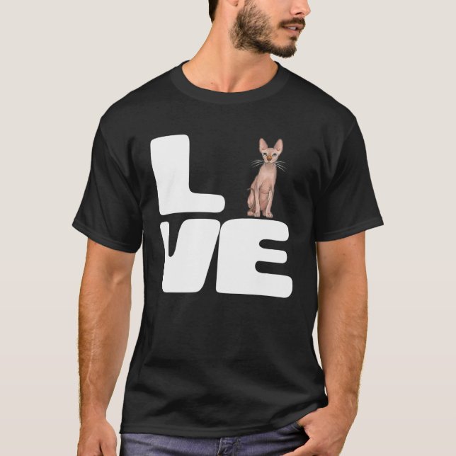 Camiseta Amo a mi gato Sphynx (Anverso)