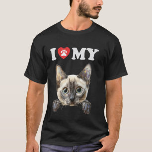 Camiseta Amo a mi gato Tonkinese gatito divertido gato aman