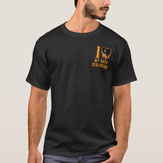 Camiseta Amo a mi Gótico novia Naranja Escudo del corazón