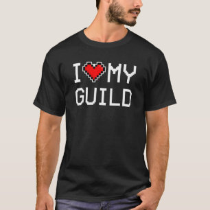 Camiseta Amo A Mi Guild Pixel Heart Retro Gamer