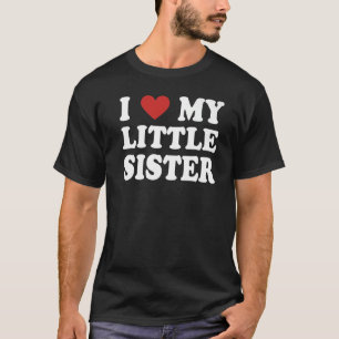 Camiseta Amo a mi hermana pequeña de corazón rojo Guay Vale