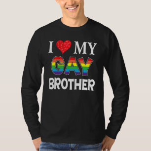 Camiseta Amo A Mi Hermano Gay Lgbt Lesbian Rainbow Orgullo 