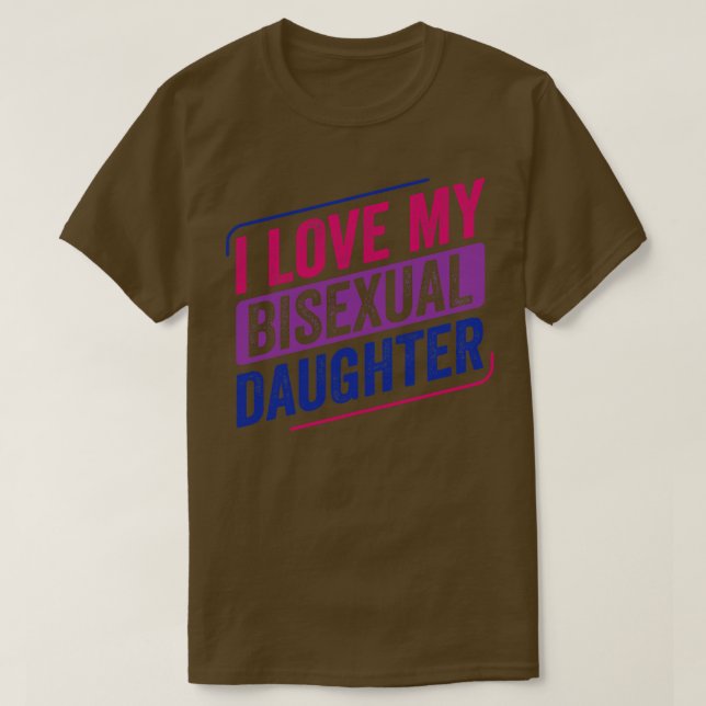 Camiseta Amo a mi hija bisexual Bi Orgullo LGBT (Diseño del anverso)
