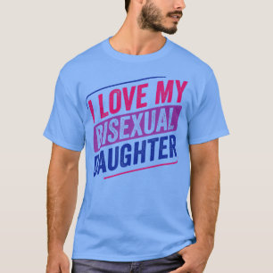 Camiseta Amo a mi hija bisexual Bi Orgullo LGBT