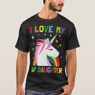 Camiseta Amo a mi hija gay Unicornio, madre de gay
