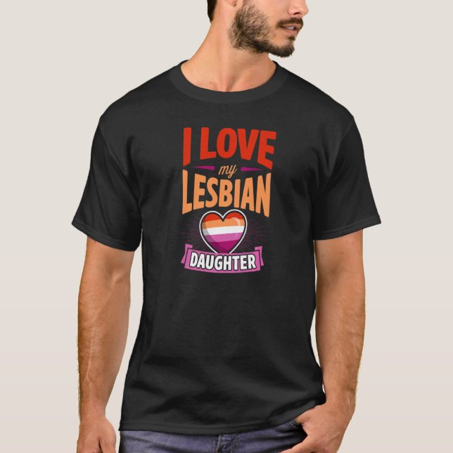 Camiseta Amo A Mi Hija Lesbiana Orgullosa Lgbtq Mamá Papá P (Anverso)