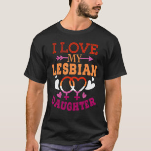Camiseta Amo A Mi Hija Lesbiana Orgullosa LGBTQ Mamá Papá P