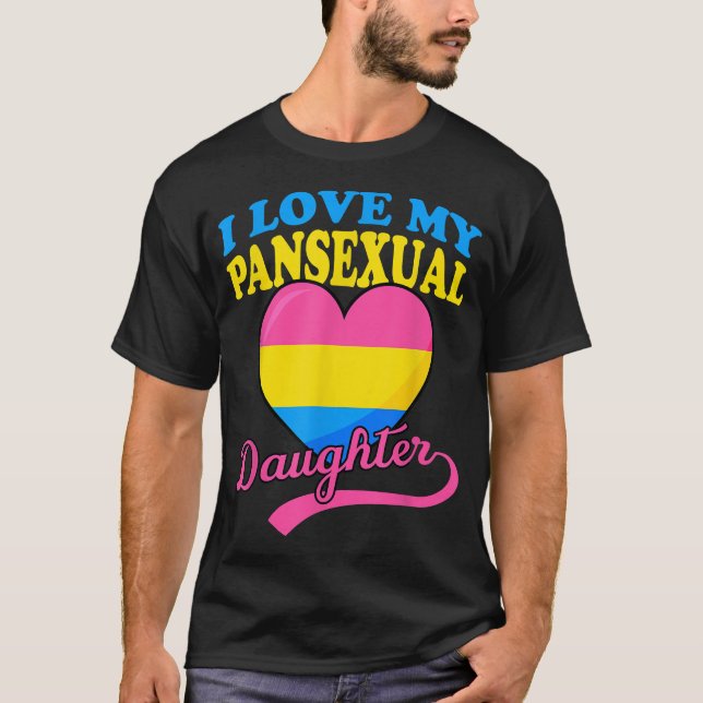 Camiseta Amo a mi Hija Pansexual Mamá Papá Lgbtq Par (Anverso)