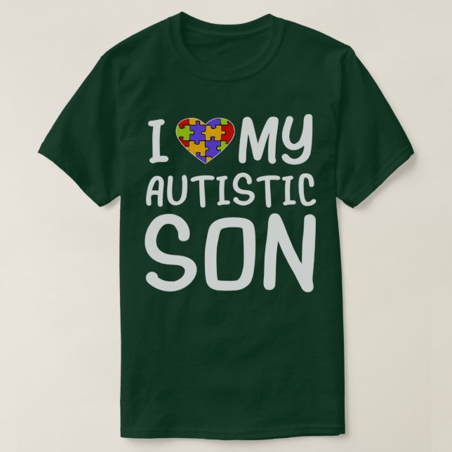 Camiseta Amo A Mi Hijo Autista Sensibilización Sobre El Aut (Diseño del anverso)