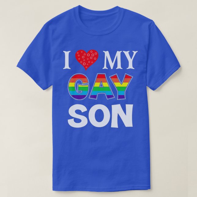 Camiseta Amo a mi hijo gay LGB Arcoiris lesbiana Orgullo LG (Diseño del anverso)