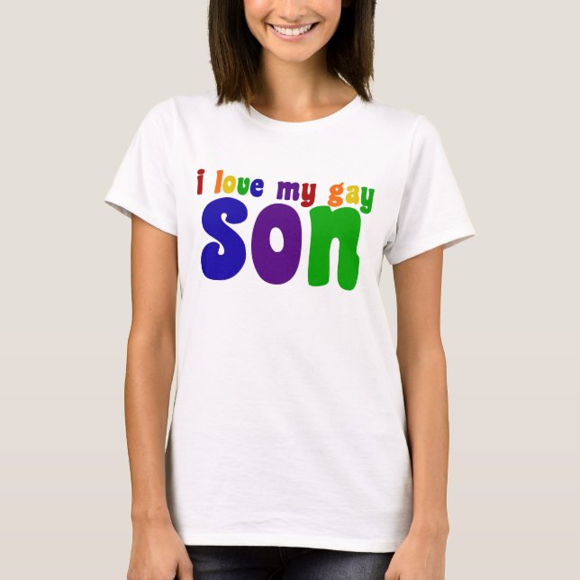 Camiseta Amo a mi hijo gay LGBTQ Mamá (Anverso)