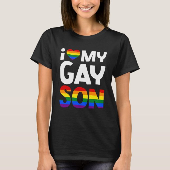 Camiseta Amo A Mi Hijo Gay Mi Familia Papá Gay Familia LGBT (Anverso)