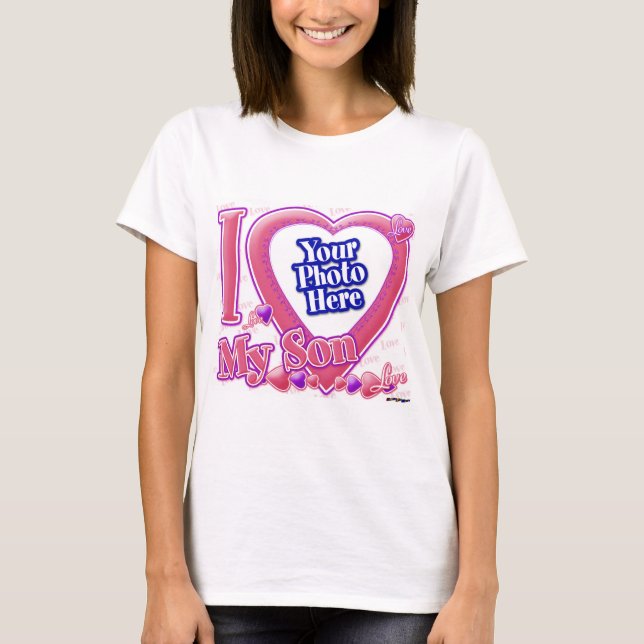 Camiseta Amo a mi hijo rosa/morado - foto (Anverso)