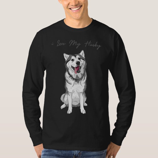 Camiseta Amo A Mi Husky Cute Husky Dog (Anverso)