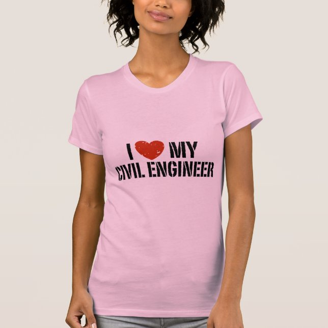 Camiseta Amo A Mi Ingeniero Civil (Anverso)