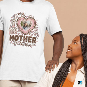 Camiseta Amo a mi madre con foto personalizada de mamá