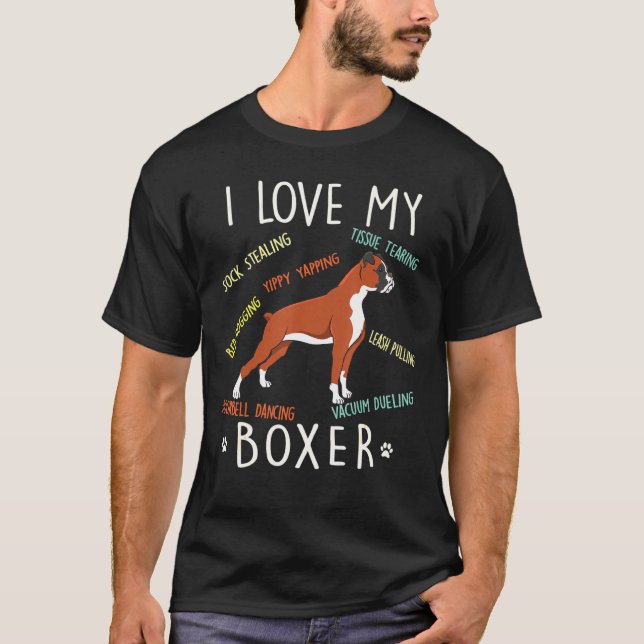 Camiseta Amo A Mi Madre Perro Boxer (Anverso)