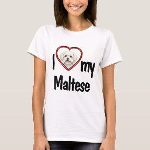 Camiseta Amo a mi maltés - Red Heart la foto de tu perro