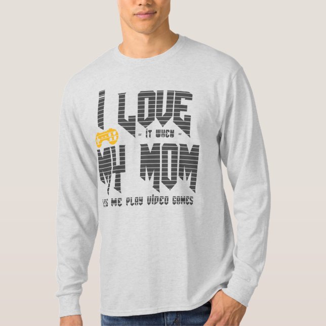 Camiseta Amo a mi mamá Basic Long Sleeve gris (Anverso)
